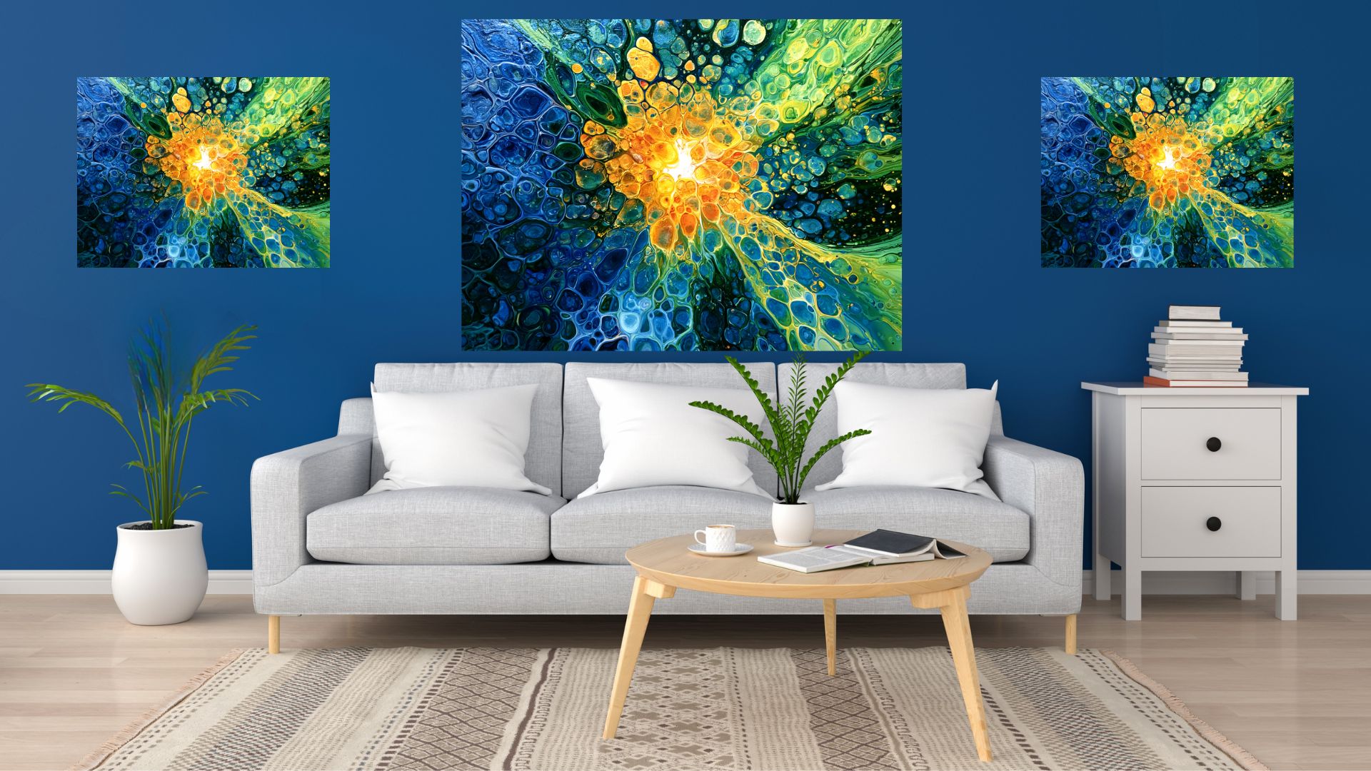 Blue Bubbles Eye Wall art - Image 4